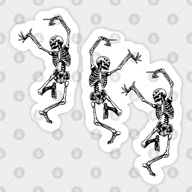 Dance with Death Skeleton Dancing Halloween Sticker by Burblues